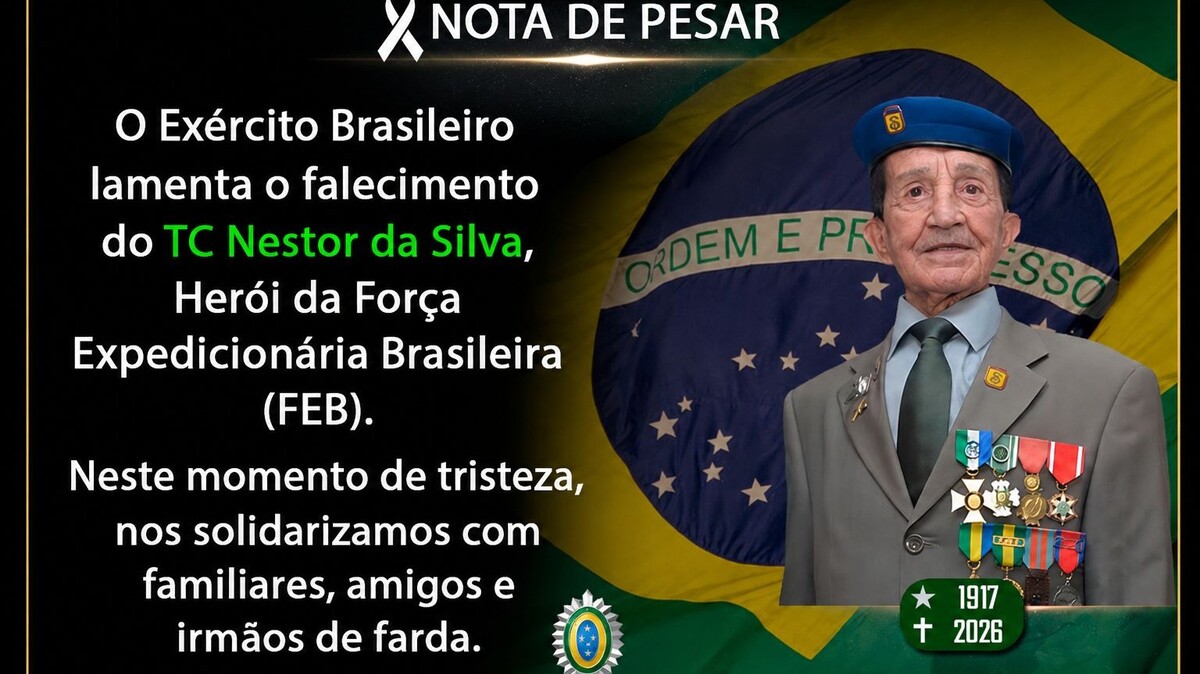 Nestor da Silva, veterano que atuou na Segunda Guerra Mundial, morre aos 108 anos
