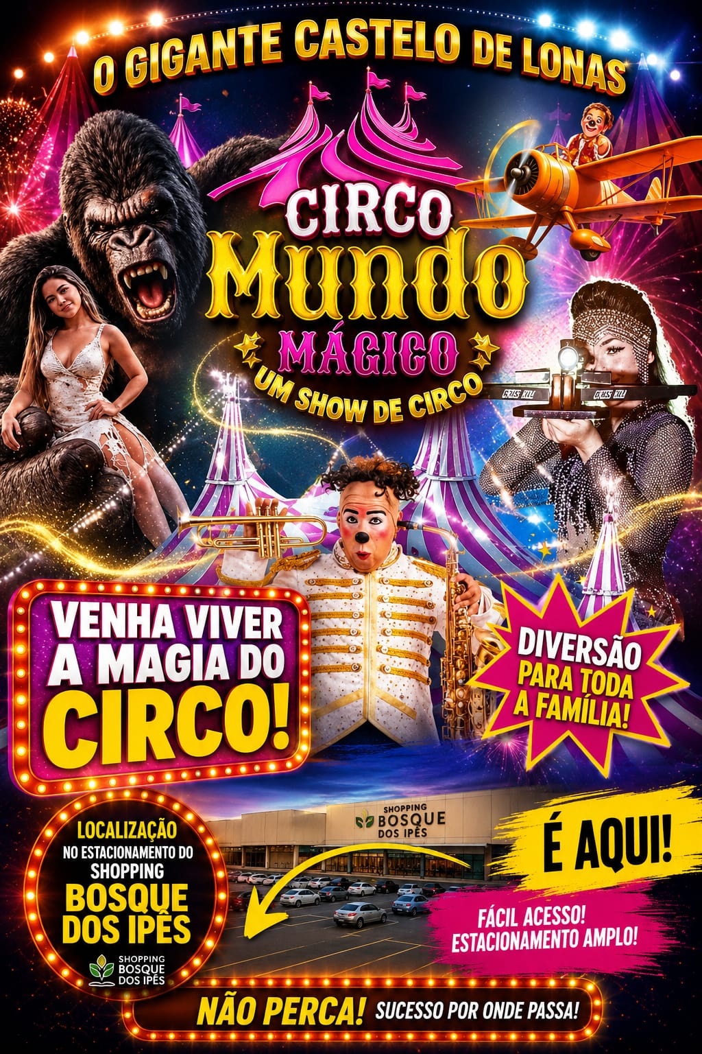 Circo Mundo Mágico encanta Campo Grande com espetáculo repleto de emoção, humor e o gigante King Kong
