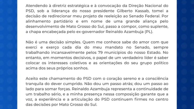 A favor de Mato Grosso do Sul: Unidade, Lealdade e Compromisso Público