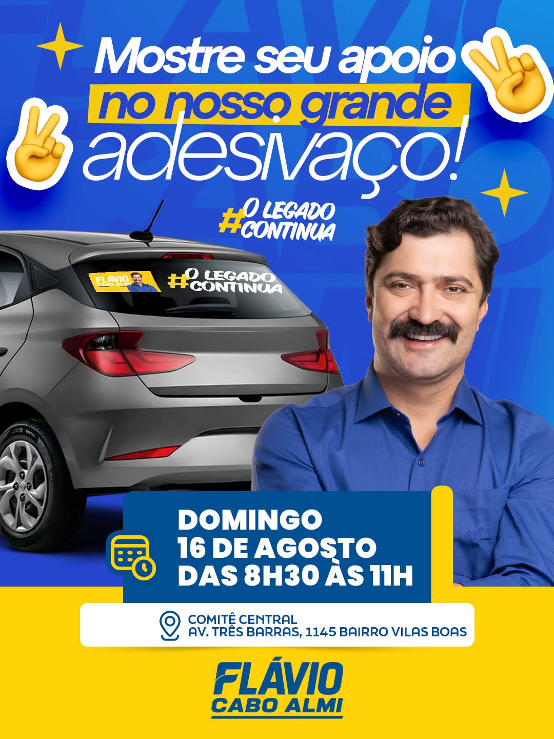 ​Campanha de Flávio Cabo Almi Realiza Grande “Adesivaço” de Apoio no Próximo Domingo