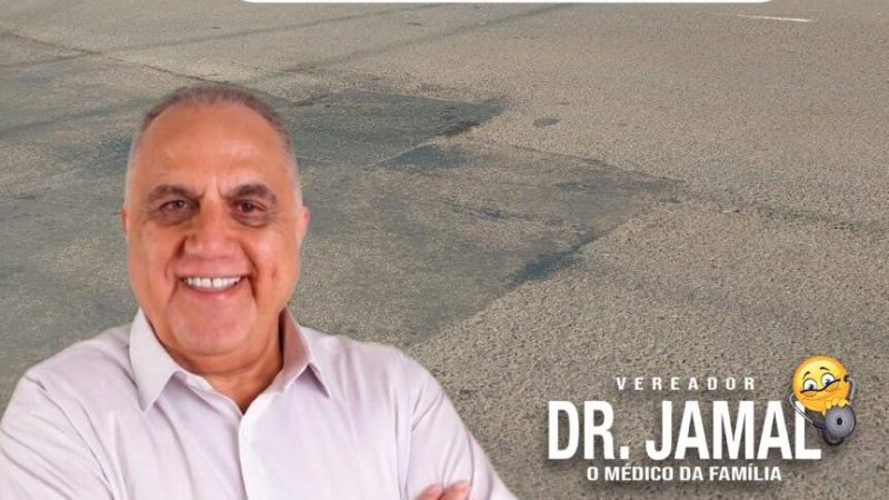 Vereador Dr. Jamal acompanha conclusão da operação tapa-buracos no Jardim São Bento.